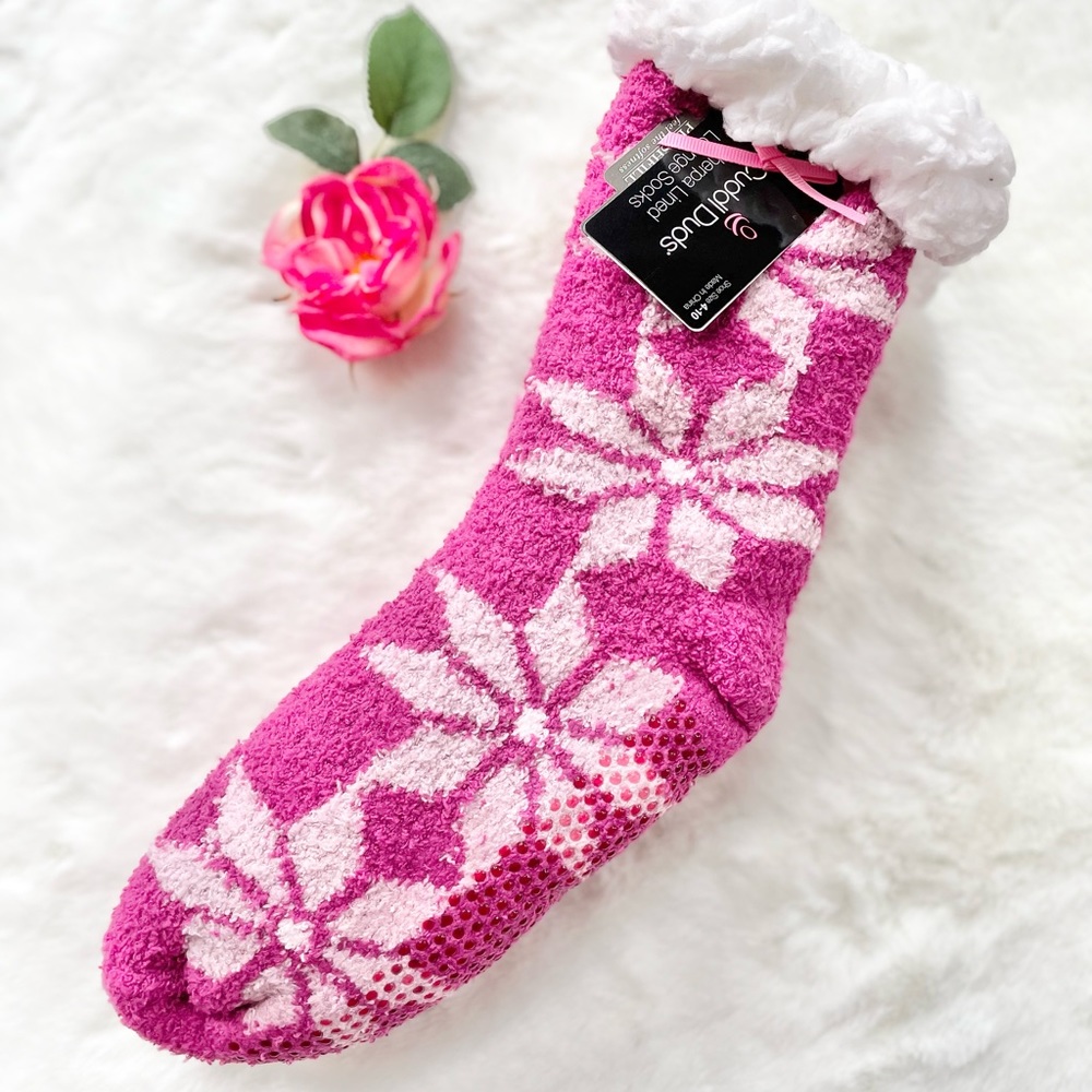 New with tags CUDDL DUDS SHERPA LINED LOUNGE SOCKS w/PLUSHFILL SUPER COMFORTABLE